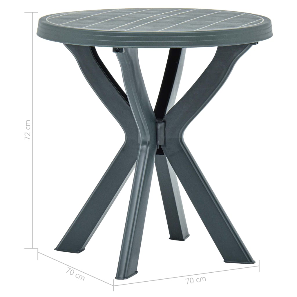 Bistropöytä vihreä Ø70 cm muovi - Sisustajankoti.fi