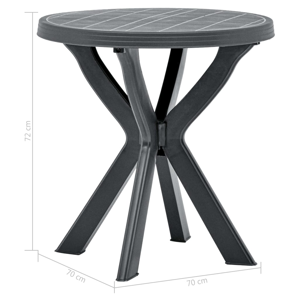 Bistropöytä antrasiitti Ø70 cm muovi - Sisustajankoti.fi