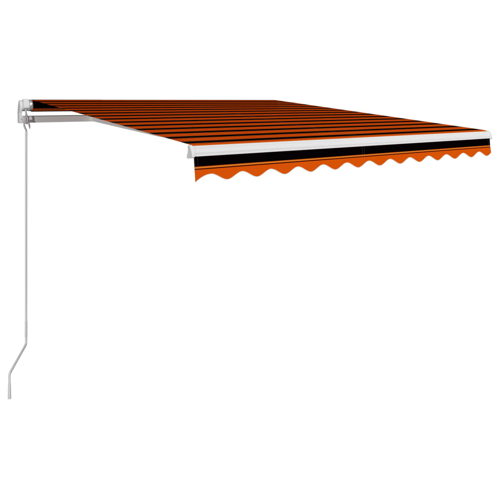 Manuaalisesti sisäänkelattava markiisi 300x250cm oranssi/ruskea - Sisustajankoti.fi