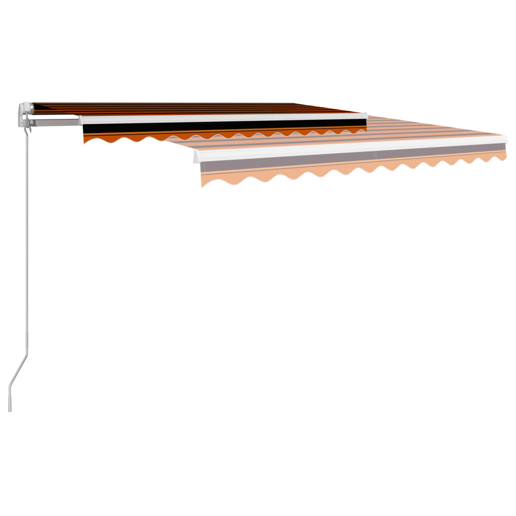 Manuaalisesti sisäänkelattava markiisi 300x250cm oranssi/ruskea - Sisustajankoti.fi