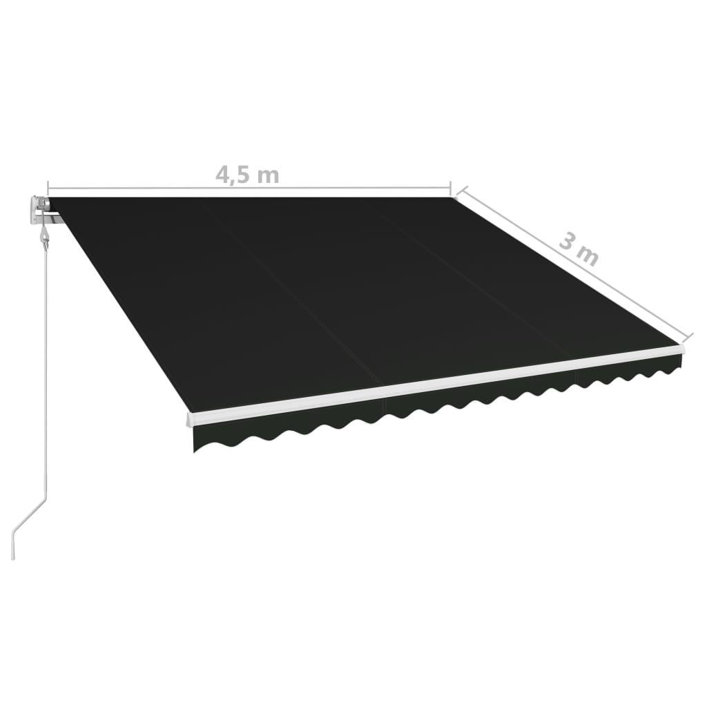 Automaattisesti sisäänkelattava markiisi 450x300 cm antrasiitti - Sisustajankoti.fi