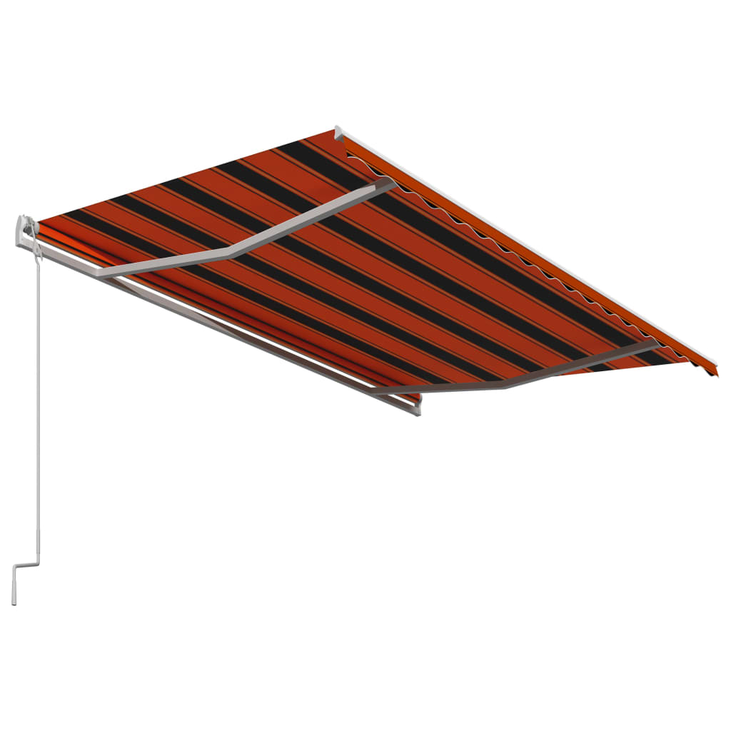 Automaattisesti kelautuva markiisi 450x300 cm oranssi/ruskea - Sisustajankoti.fi