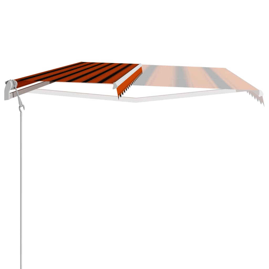 Automaattisesti kelautuva markiisi 450x300 cm oranssi/ruskea - Sisustajankoti.fi