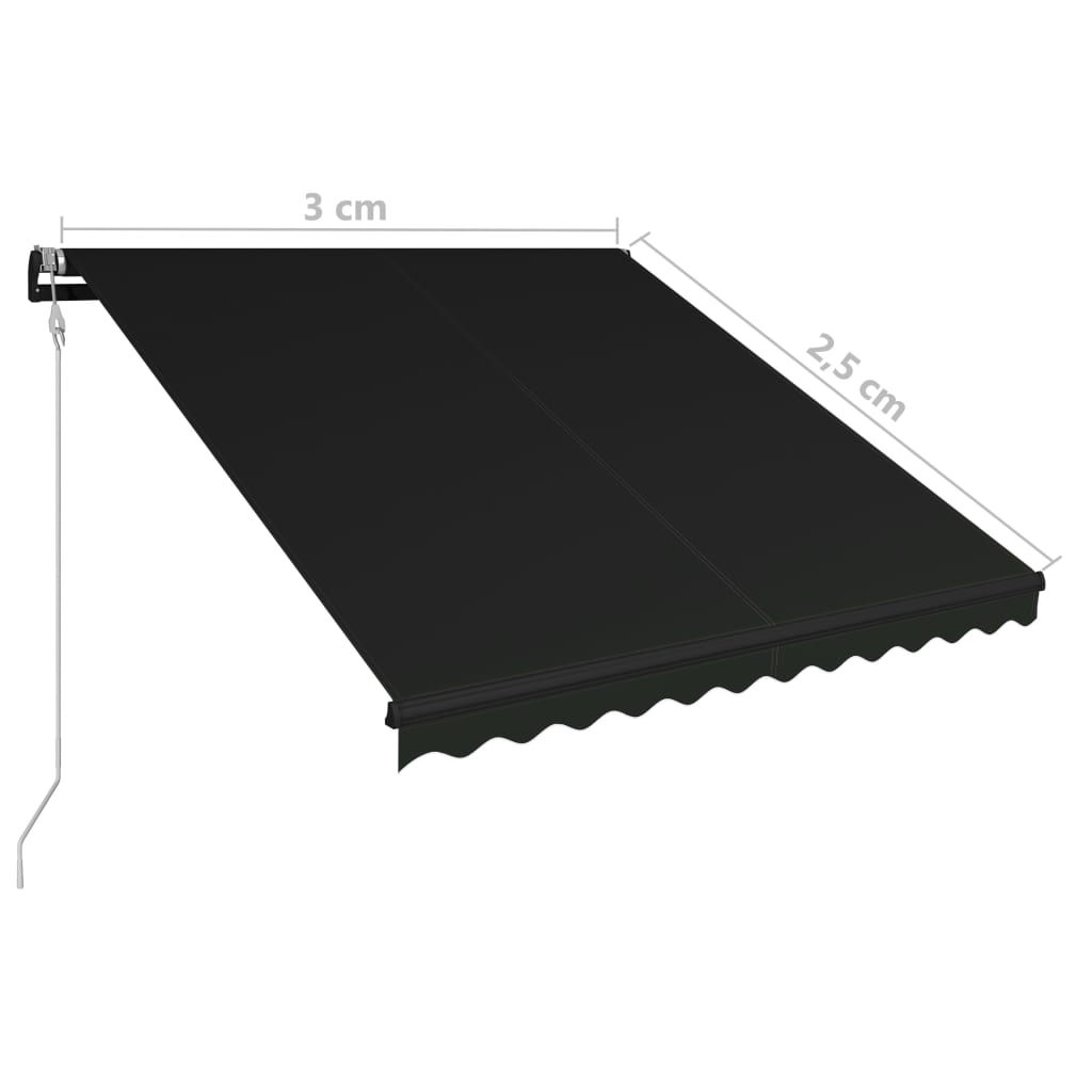Automaattisesti sisäänkelattava markiisi 300x250 cm antrasiitti - Sisustajankoti.fi