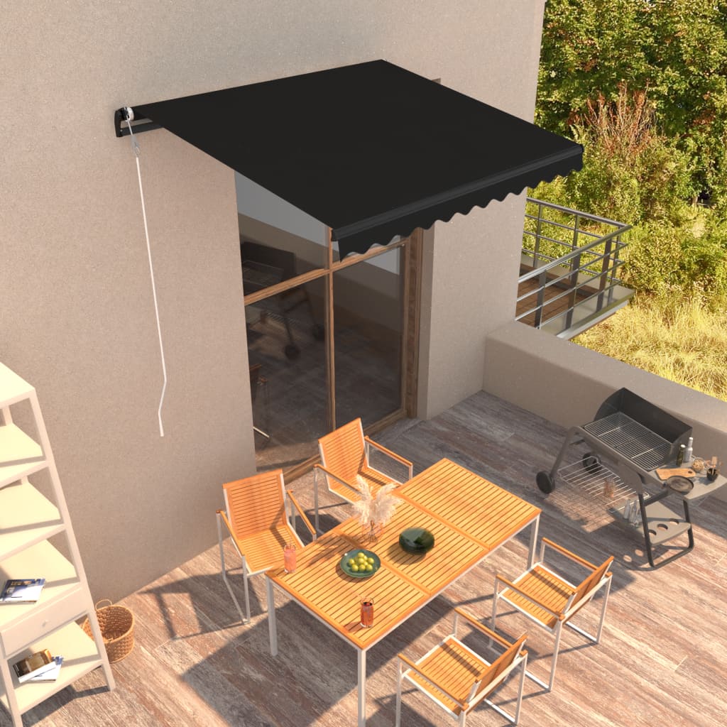 Automaattisesti sisäänkelattava markiisi 300x250 cm antrasiitti - Sisustajankoti.fi