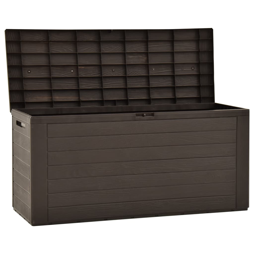 Puutarhan varastoarkku ruskea 116x44x55 cm - Sisustajankoti.fi
