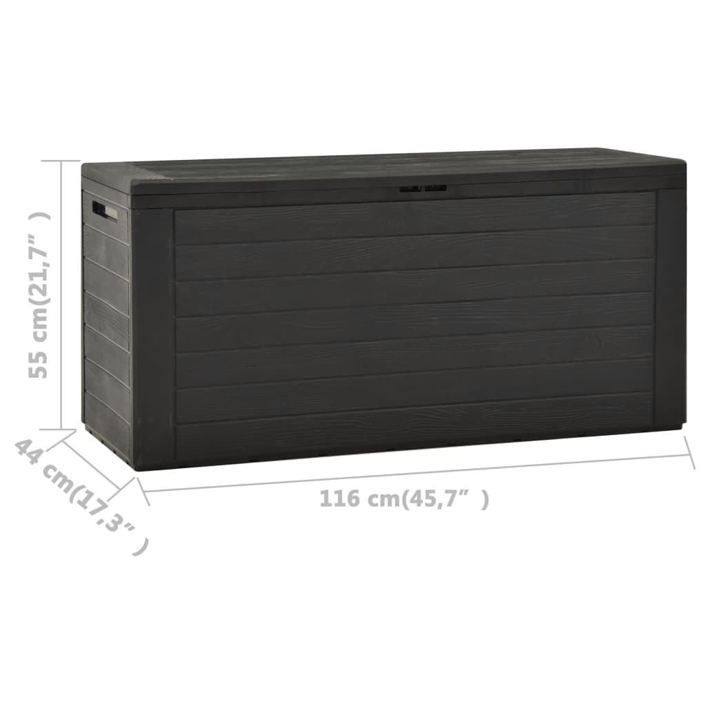 Puutarhan varastoarkku antrasiitti 116x44x55 cm - Sisustajankoti.fi
