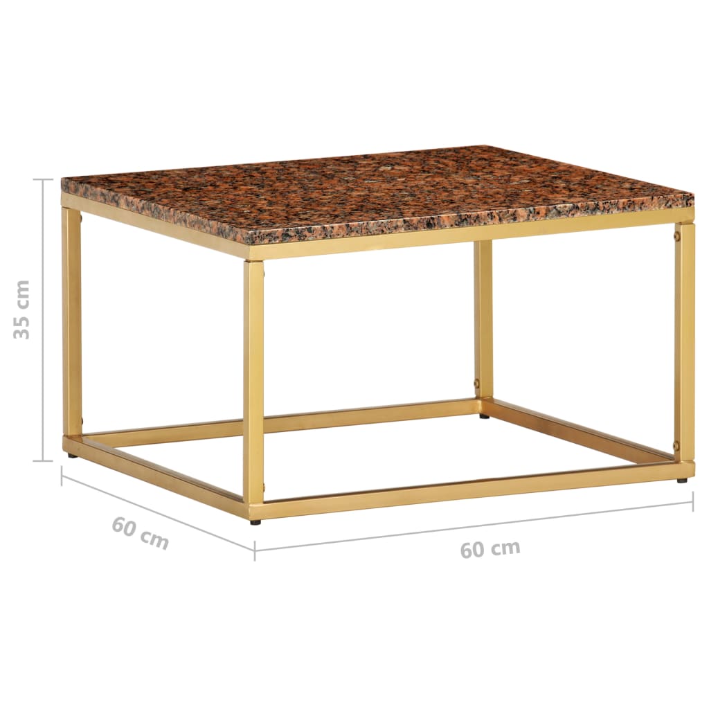 Sohvapöytä punainen 60x60x35 cm aito kivi marmorikuviolla - Sisustajankoti.fi