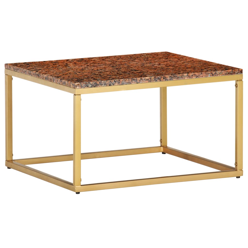 Sohvapöytä punainen 60x60x35 cm aito kivi marmorikuviolla - Sisustajankoti.fi