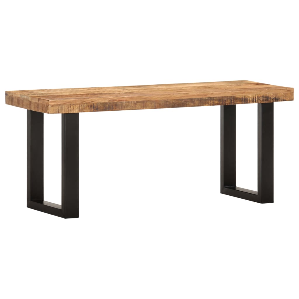 Penkki 110 cm karkea mangopuu ja teräs - Sisustajankoti.fi