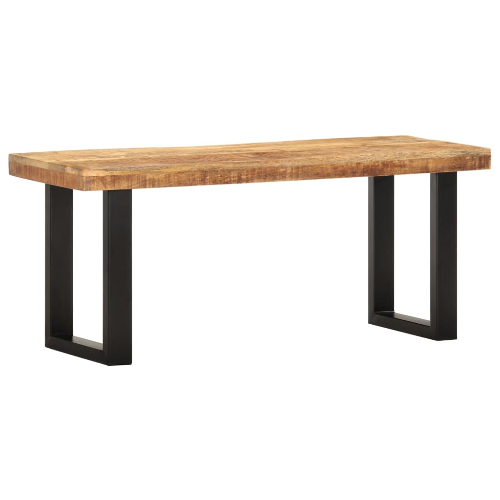 Penkki 110 cm karkea mangopuu ja teräs - Sisustajankoti.fi