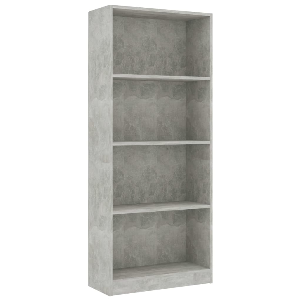 4-tasoinen kirjahylly betoninharmaa 60x24x142 cm - Sisustajankoti.fi