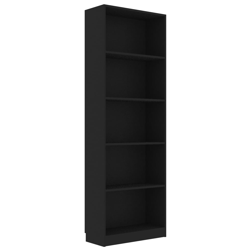 5-tasoinen kirjahylly musta 60x24x175 cm - Sisustajankoti.fi