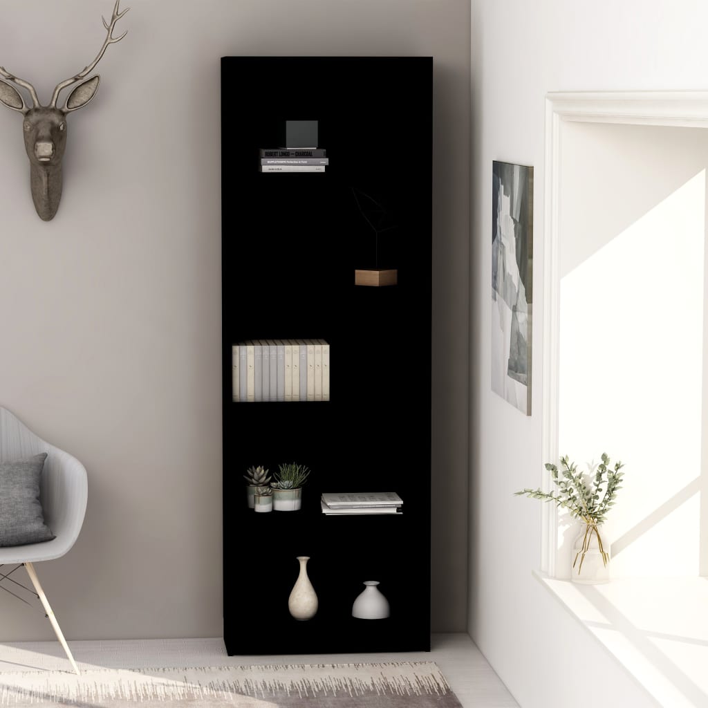 5-tasoinen kirjahylly musta 60x24x175 cm - Sisustajankoti.fi