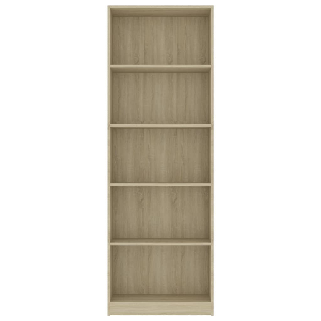5-tasoinen kirjahylly Sonoma-tammi 60x24x175 cm - Sisustajankoti.fi