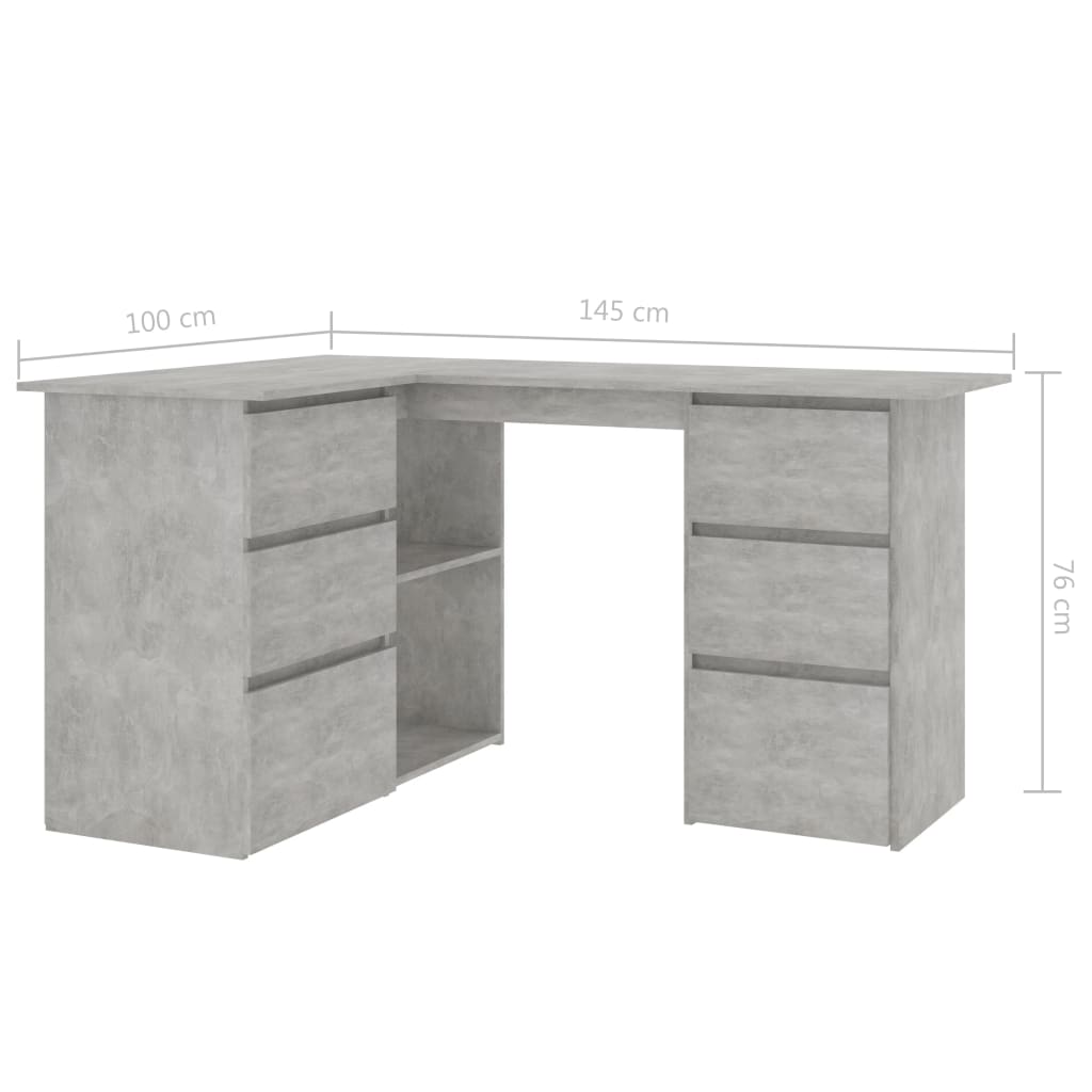 Kulmapöytä betoninharmaa 145x100x76 cm - Sisustajankoti.fi