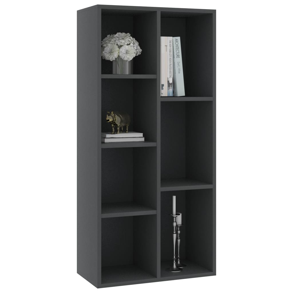 Kirjahylly harmaa 50x25x106 cm - Sisustajankoti.fi