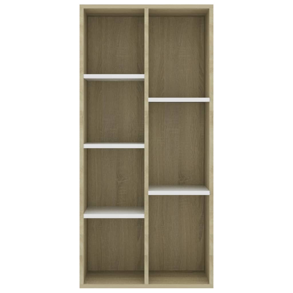 Kirjahylly valkoinen ja Sonoma-tammi 50x25x106 cm - Sisustajankoti.fi