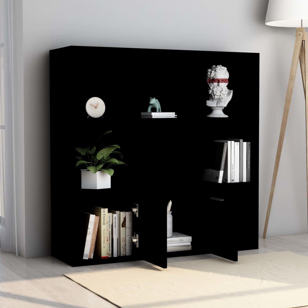 Kirjahylly musta 98x30x98 cm - Sisustajankoti.fi
