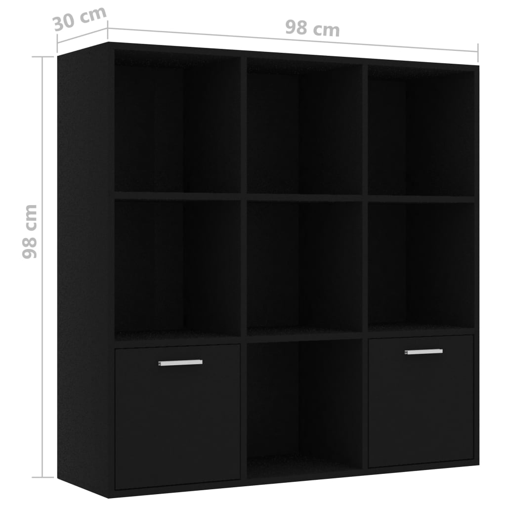 Kirjahylly musta 98x30x98 cm - Sisustajankoti.fi