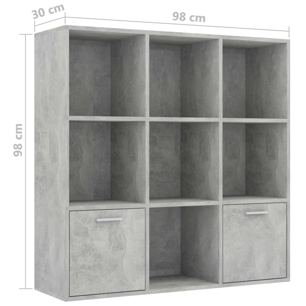 Kirjahylly betoninharmaa 98x30x98 cm - Sisustajankoti.fi