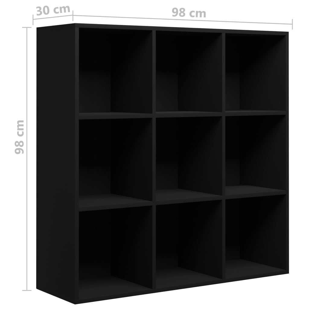 Kirjahylly musta 98x30x98 cm - Sisustajankoti.fi