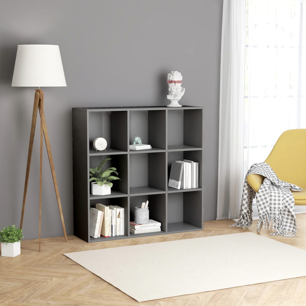Kirjahylly harmaa 98x30x98 cm - Sisustajankoti.fi