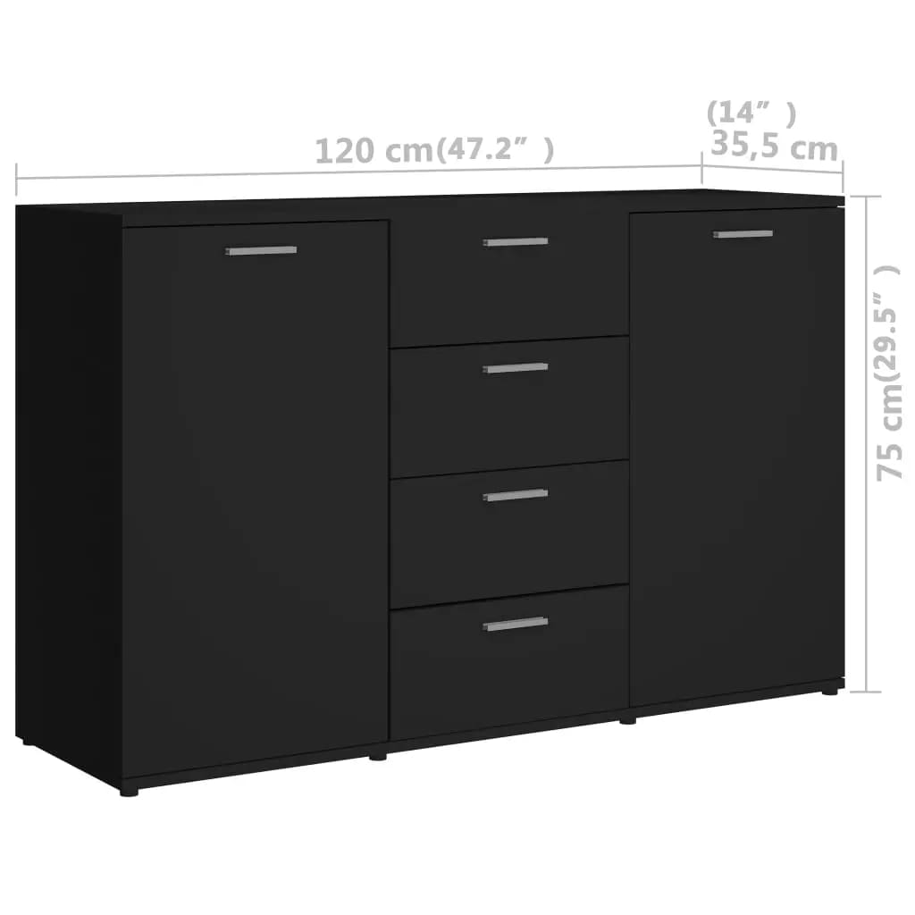 Senkki musta 120x35,5x75 cm - Sisustajankoti.fi