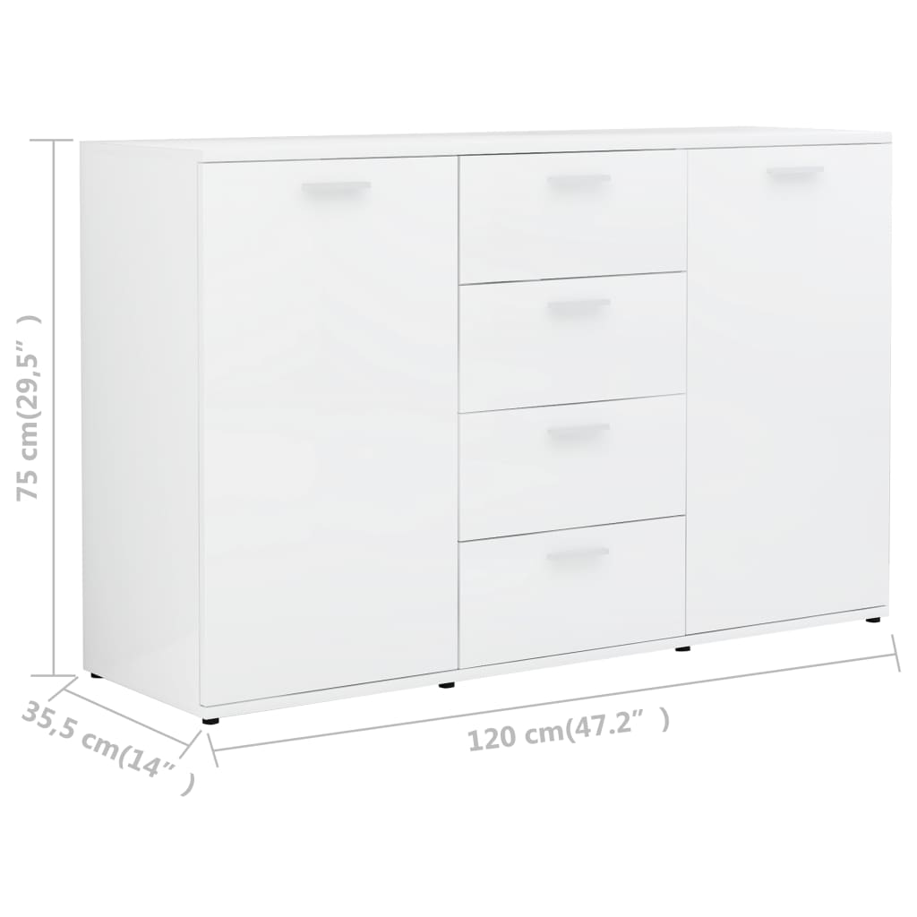 Senkki korkeakiilto valkoinen 120x35,5x75 cm - Sisustajankoti.fi