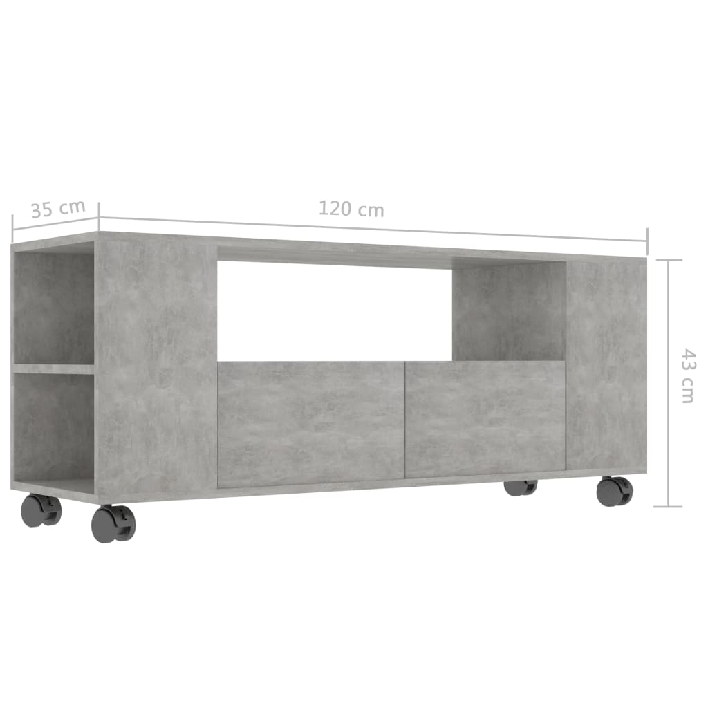 TV-taso betoninharmaa 120x35x43 cm - Sisustajankoti.fi