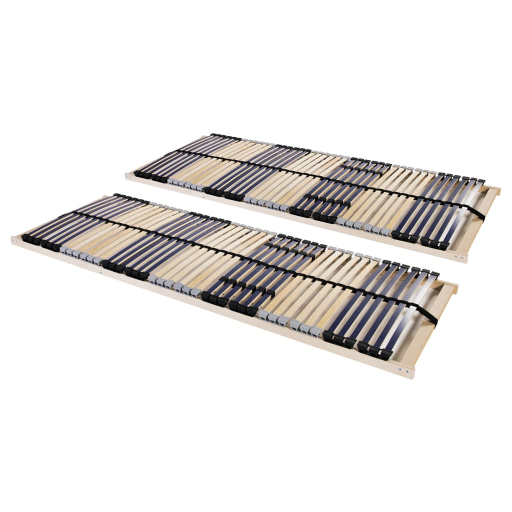 Sängyn sälepohjat 2 kpl 42 säleellä 7 vyöhykettä 90x200 cm - Sisustajankoti.fi