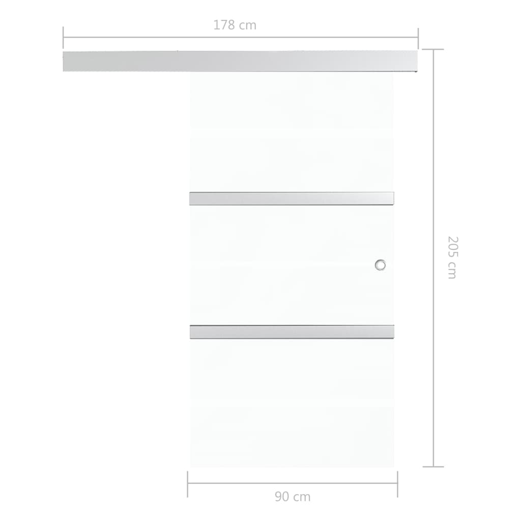 Liukuovi ESG-lasi ja alumiini 90x205 cm hopea - Sisustajankoti.fi