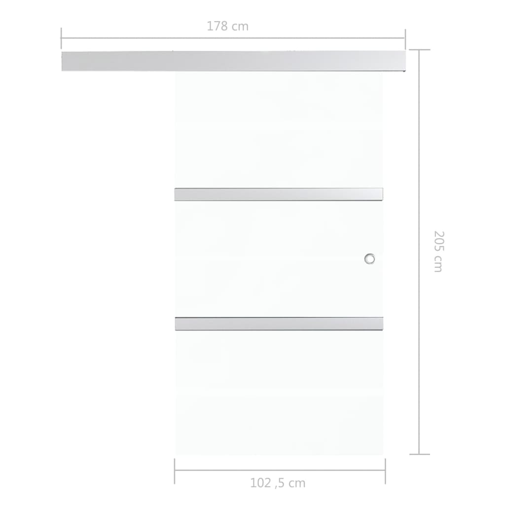 Liukuovi ESG-lasi ja alumiini 102,5x205 cm hopea - Sisustajankoti.fi