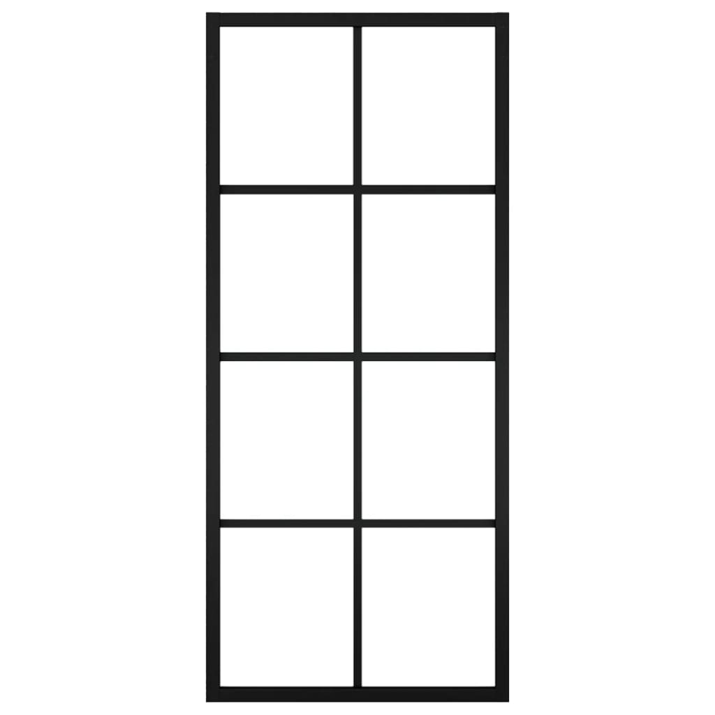 Liukuovi alumiini ja ESG-lasi 76x205 cm musta - Sisustajankoti.fi