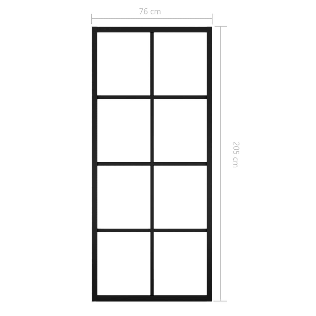 Liukuovi alumiini ja ESG-lasi 76x205 cm musta - Sisustajankoti.fi