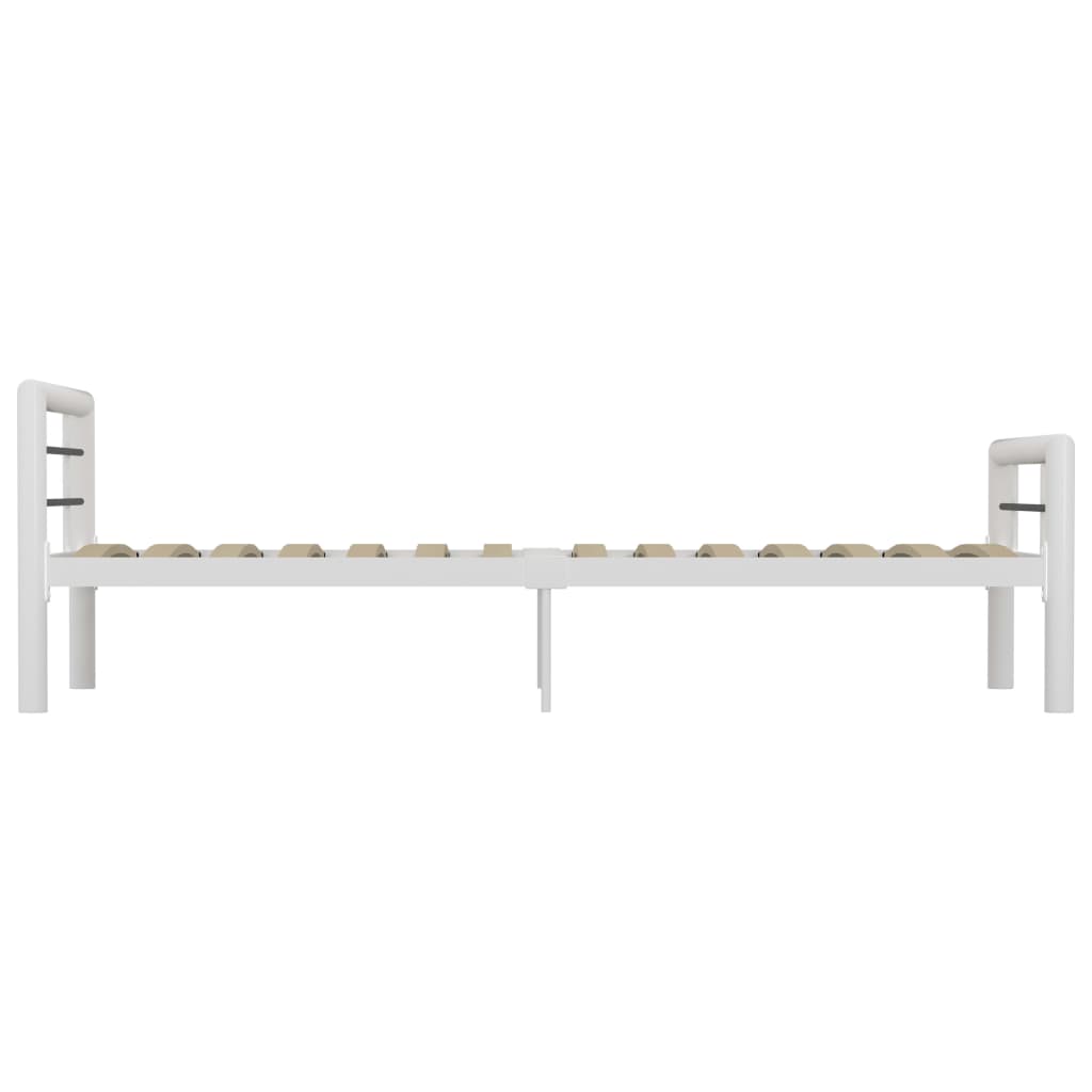 Sängynrunko valkoinen ja musta metalli 100x200 cm - Sisustajankoti.fi