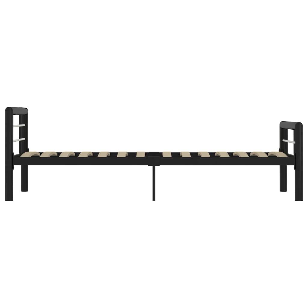Sängynrunko musta ja valkoinen metalli 90x200 cm - Sisustajankoti.fi