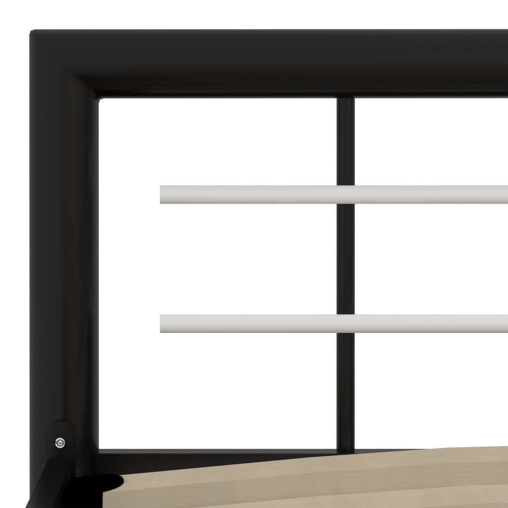 Sängynrunko musta ja valkoinen metalli 90x200 cm - Sisustajankoti.fi