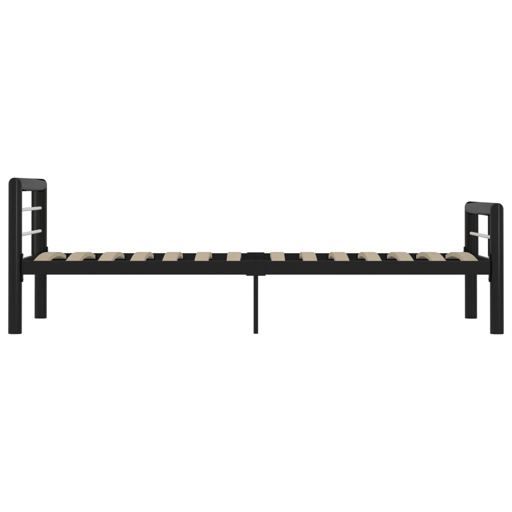 Sängynrunko musta ja valkoinen metalli 100x200 cm - Sisustajankoti.fi