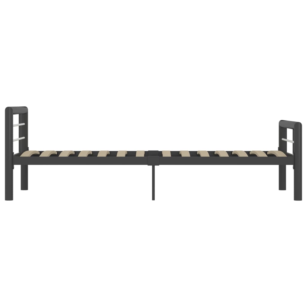 Sängynrunko harmaa ja valkoinen metalli 90x200 cm - Sisustajankoti.fi