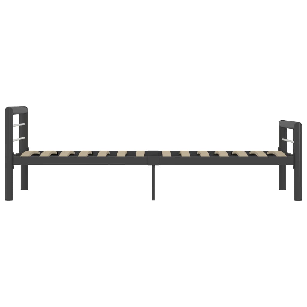 Sängynrunko harmaa ja valkoinen metalli 100x200 cm - Sisustajankoti.fi