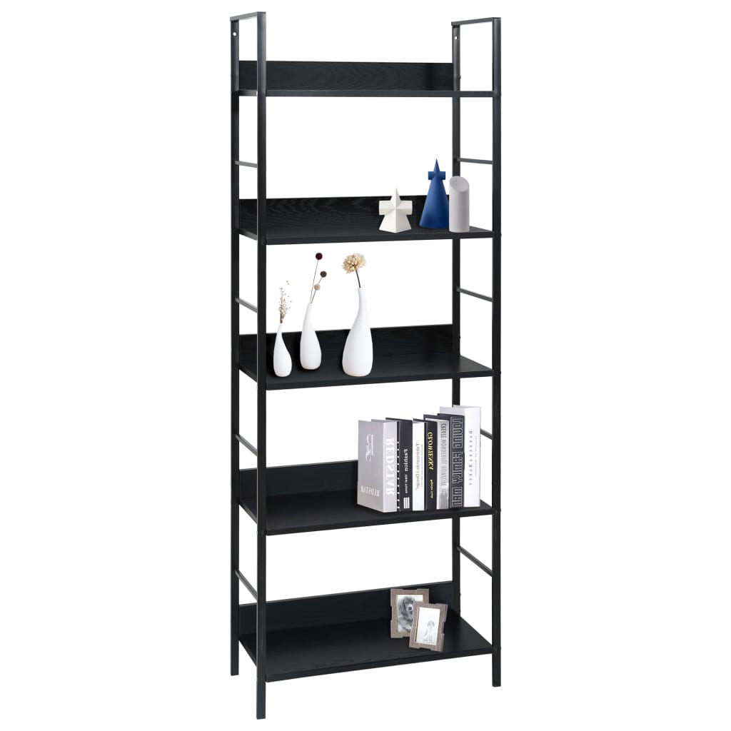 5-tasoinen kirjahylly musta 60x27,6x158,5 cm - Sisustajankoti.fi