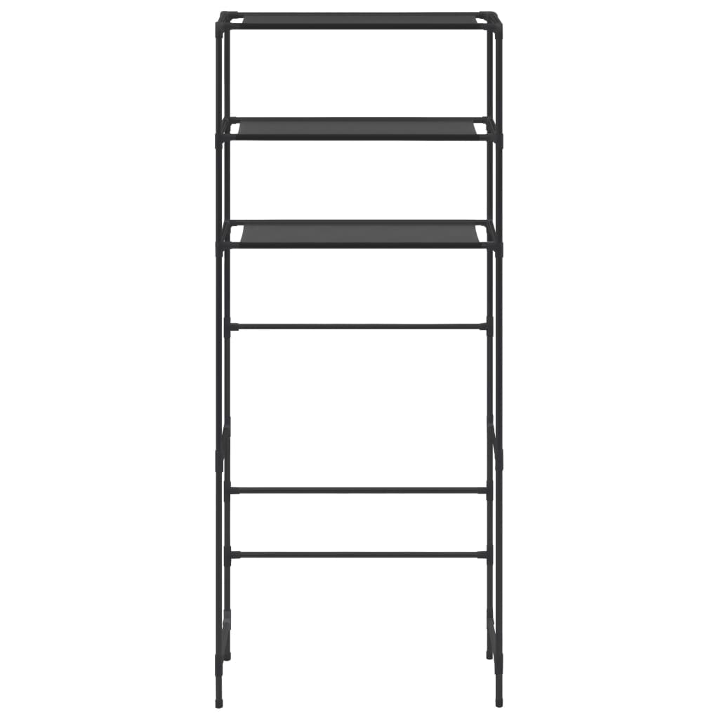 Säilytyshylly pesukoneen ylle 3 tasoa musta 69x28x169 cm - Sisustajankoti.fi