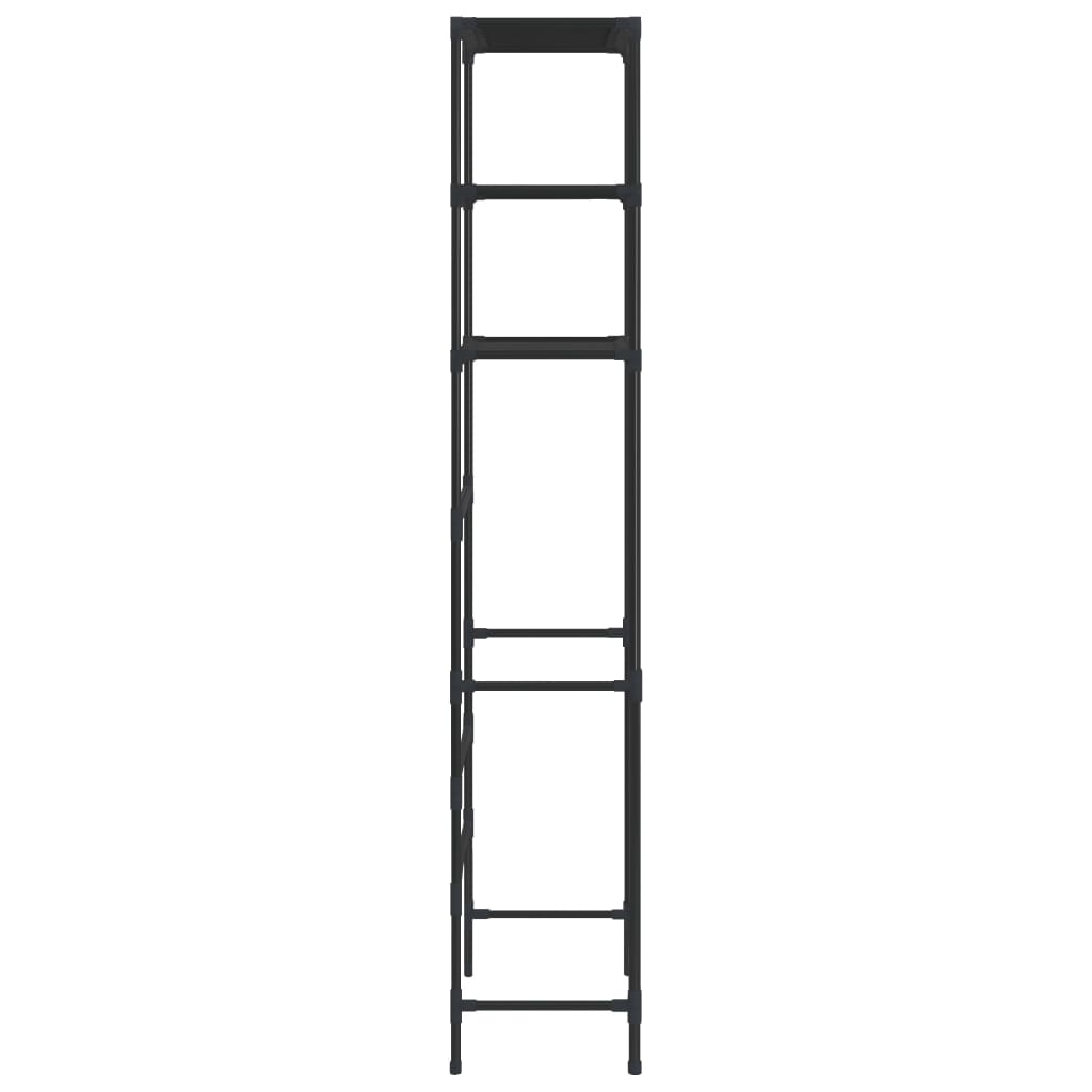 Säilytyshylly pesukoneen ylle 3 tasoa musta 69x28x169 cm - Sisustajankoti.fi