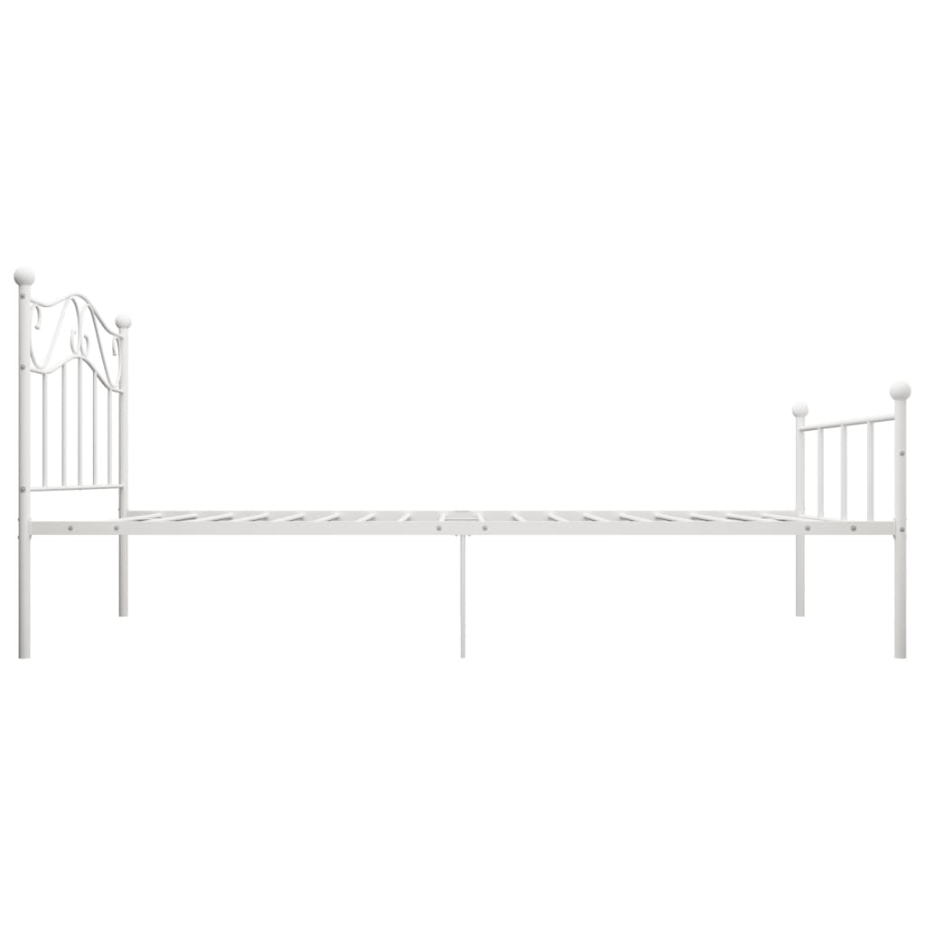 Sängynrunko valkoinen metalli 90x200 cm - Sisustajankoti.fi