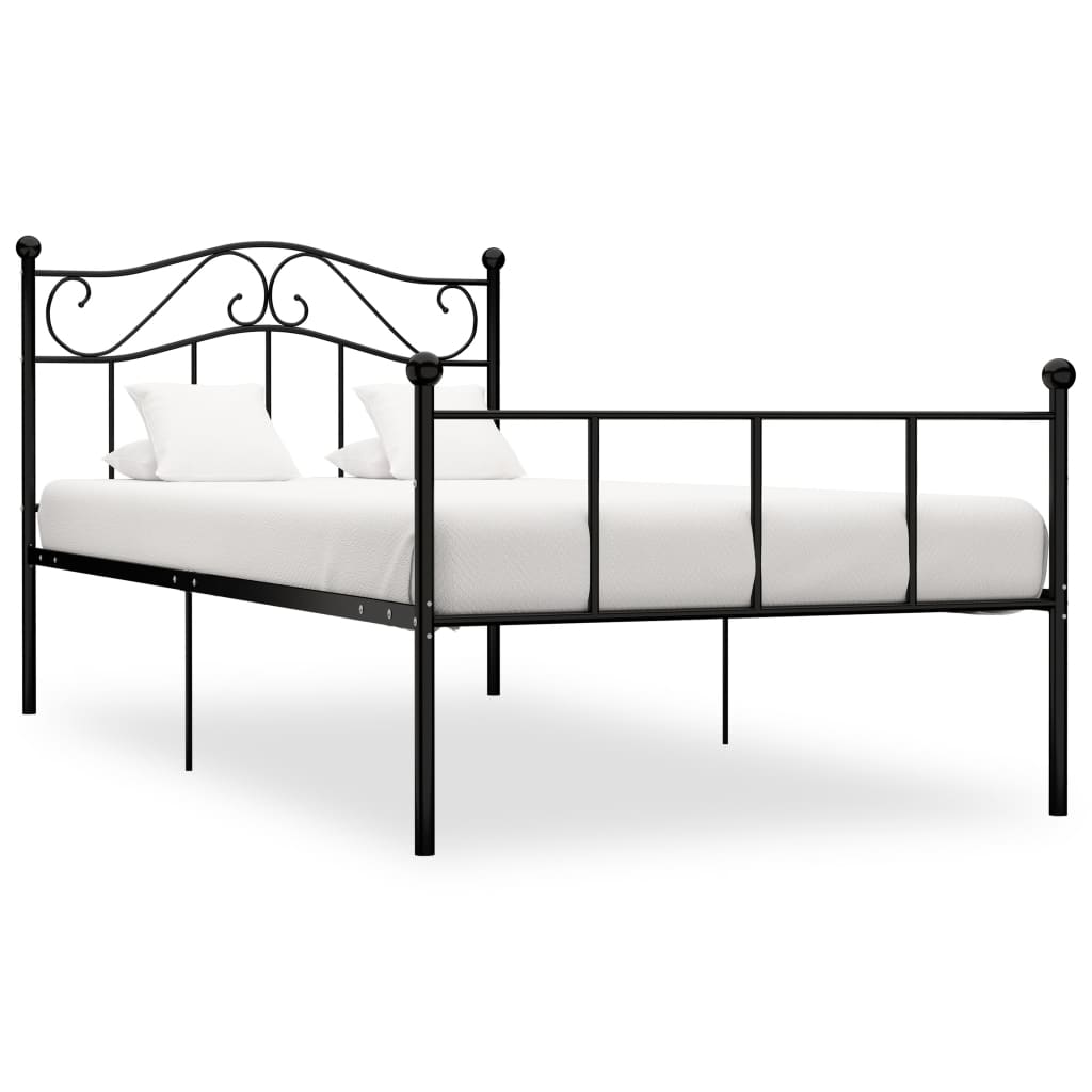 Sängynrunko musta metalli 90x200 cm - Sisustajankoti.fi