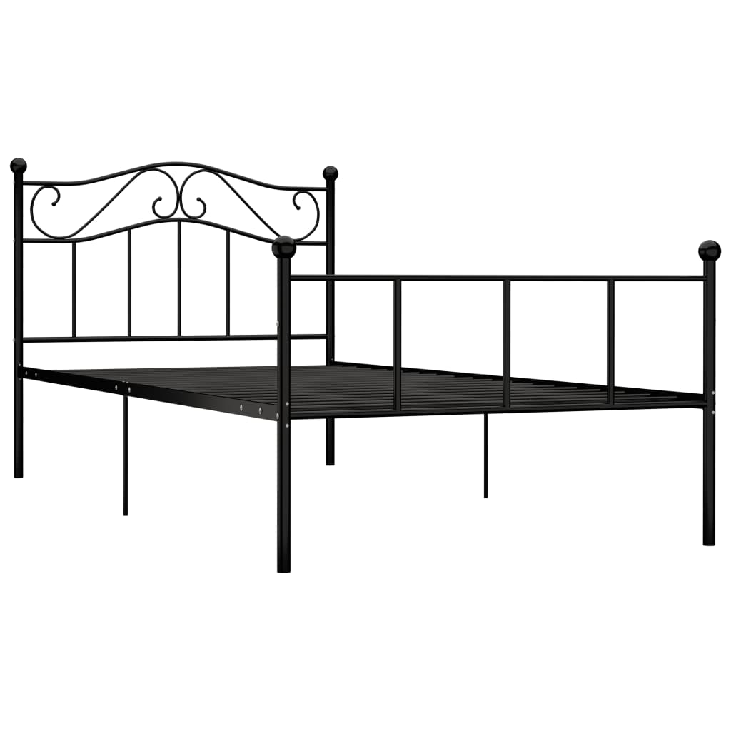 Sängynrunko musta metalli 90x200 cm - Sisustajankoti.fi