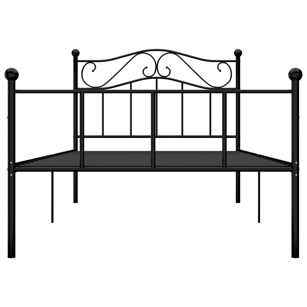 Sängynrunko musta metalli 90x200 cm - Sisustajankoti.fi