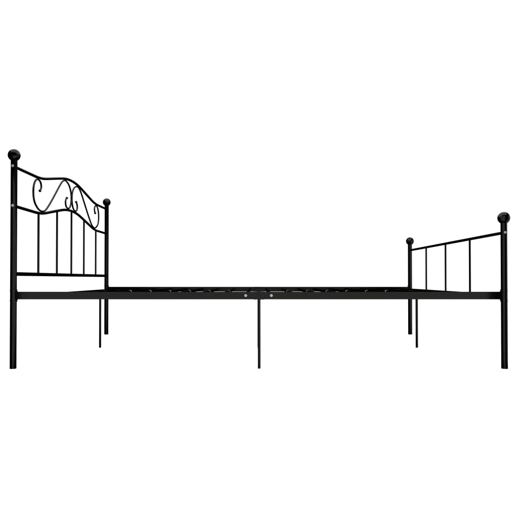 Sängynrunko musta metalli 200x200 cm - Sisustajankoti.fi