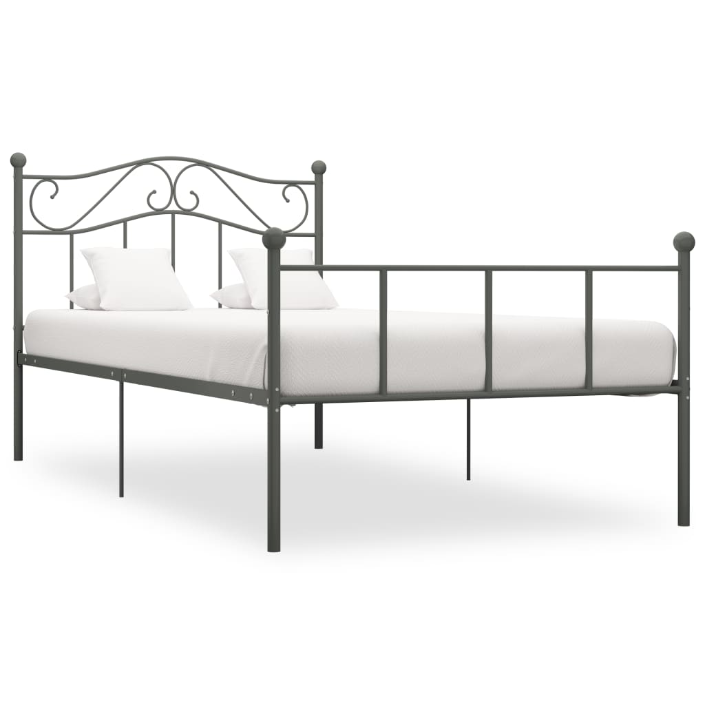 Sängynrunko harmaa metalli 90x200 cm - Sisustajankoti.fi